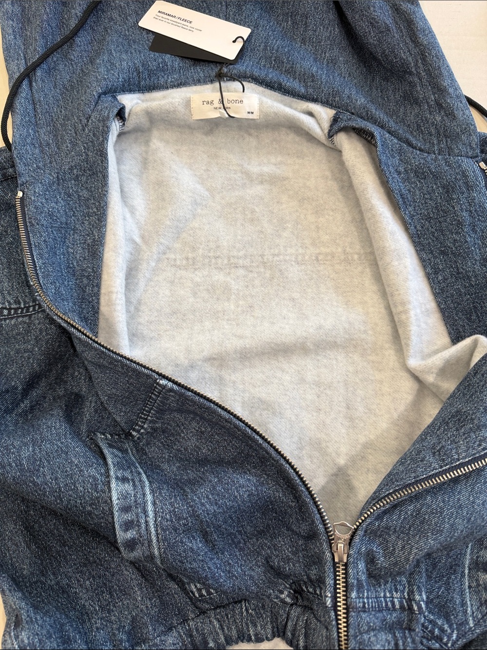 Rag and Bone Miramar fleece Terry Davina Zip up hoodie size M NWT - Picture 5 of 11
